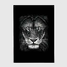 Постер с принтом Lion Art , 100% бумага
 | бумага, плотность 150 мг. Матовая, но за счет высокого коэффициента гладкости имеет небольшой блеск и дает на свету блики, но в отличии от глянцевой бумаги не покрыта лаком | акварель | арт | белый | взгляд | грива | дикий | живопись | зверь | искусство | король | кот | лев | львица | мазки | мощь | прайд | саванна | сила | царь | черный | шрам