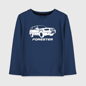 Детский лонгслив хлопок с принтом Subaru Forester , 100% хлопок | круглый вырез горловины, полуприлегающий силуэт, длина до линии бедер | forester | subaru | subaru forester