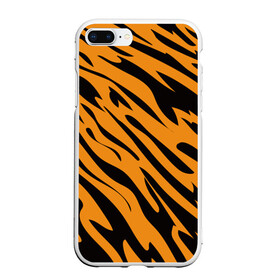 Чехол для iPhone 7Plus/8 Plus матовый с принтом Тигр , Силикон | Область печати: задняя сторона чехла, без боковых панелей | Тематика изображения на принте: животное | зверь | кардашьян | ким | кот | лев | оранжевый | полосы | рыжий | тигр | черный