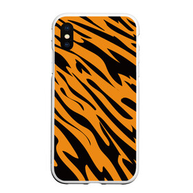 Чехол для iPhone XS Max матовый с принтом Тигр , Силикон | Область печати: задняя сторона чехла, без боковых панелей | Тематика изображения на принте: животное | зверь | кардашьян | ким | кот | лев | оранжевый | полосы | рыжий | тигр | черный