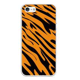 Чехол для iPhone 5/5S матовый с принтом Тигр , Силикон | Область печати: задняя сторона чехла, без боковых панелей | животное | зверь | кардашьян | ким | кот | лев | оранжевый | полосы | рыжий | тигр | черный