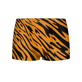 Мужские трусы 3D с принтом Тигр , 50% хлопок, 50% полиэстер | классическая посадка, на поясе мягкая тканевая резинка | Тематика изображения на принте: животное | зверь | кардашьян | ким | кот | лев | оранжевый | полосы | рыжий | тигр | черный