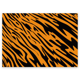 Поздравительная открытка с принтом Тигр , 100% бумага | плотность бумаги 280 г/м2, матовая, на обратной стороне линовка и место для марки
 | Тематика изображения на принте: животное | зверь | кардашьян | ким | кот | лев | оранжевый | полосы | рыжий | тигр | черный