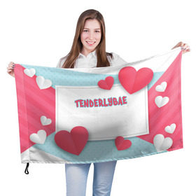 Флаг 3D с принтом Tenderlybae , 100% полиэстер | плотность ткани — 95 г/м2, размер — 67 х 109 см. Принт наносится с одной стороны | tenderlybae | twitch | амина | бэйби | в маске | малышка | мирзоева | мэйби | нежная | стримерша | тендерлибае | тендерлибэй