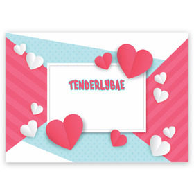 Поздравительная открытка с принтом Tenderlybae , 100% бумага | плотность бумаги 280 г/м2, матовая, на обратной стороне линовка и место для марки
 | tenderlybae | twitch | амина | бэйби | в маске | малышка | мирзоева | мэйби | нежная | стримерша | тендерлибае | тендерлибэй