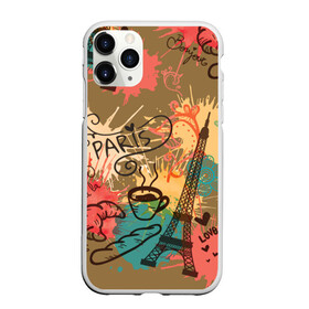 Чехол для iPhone 11 Pro матовый с принтом Париж , Силикон |  | love | башня | булочка | кофе | круассан | любовь | отпуск | париж | путешествия | франция | хлеб | эйфелева