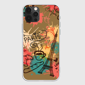 Чехол для iPhone 12 Pro Max с принтом Париж , Силикон |  | Тематика изображения на принте: love | башня | булочка | кофе | круассан | любовь | отпуск | париж | путешествия | франция | хлеб | эйфелева