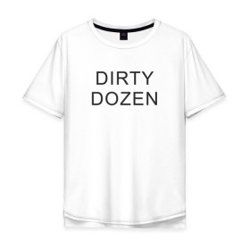 Мужская футболка хлопок Oversize с принтом DIRTY DOZEN (The Prodigy) , 100% хлопок | свободный крой, круглый ворот, “спинка” длиннее передней части | Тематика изображения на принте: dirty dozen | keith flint | the prodigy | кинт флинт | клубная музыка | продиджи