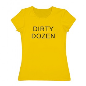 Женская футболка хлопок с принтом DIRTY DOZEN (The Prodigy) , 100% хлопок | прямой крой, круглый вырез горловины, длина до линии бедер, слегка спущенное плечо | dirty dozen | keith flint | the prodigy | кинт флинт | клубная музыка | продиджи