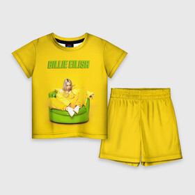 Детский костюм с шортами 3D с принтом Billie Eilish ,  |  | bilie | billi | billie | eilish | eillish | elish | ellish | eyes | ocean | pop music | айлиш | алиш | били | билли | музыка | певица | поп | эйлиш | элиш
