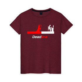 Женская футболка хлопок с принтом Deadline , 100% хлопок | прямой крой, круглый вырез горловины, длина до линии бедер, слегка спущенное плечо | fead | line | дедлайн | коса | линия | программист | проект | работа | сдача | сроки