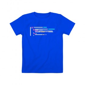 Детская футболка хлопок с принтом Подсветка синтаксиса кода , 100% хлопок | круглый вырез горловины, полуприлегающий силуэт, длина до линии бедер | Тематика изображения на принте: 1с | c | highlighter | java | javascript | php | programmer | sql | syntax | код | компьютер | программа | с++ | сисадмин