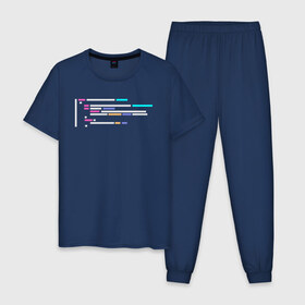 Мужская пижама хлопок с принтом Подсветка синтаксиса кода , 100% хлопок | брюки и футболка прямого кроя, без карманов, на брюках мягкая резинка на поясе и по низу штанин
 | 1с | c | highlighter | java | javascript | php | programmer | sql | syntax | код | компьютер | программа | с++ | сисадмин