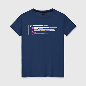 Женская футболка хлопок с принтом Подсветка синтаксиса кода , 100% хлопок | прямой крой, круглый вырез горловины, длина до линии бедер, слегка спущенное плечо | 1с | c | highlighter | java | javascript | php | programmer | sql | syntax | код | компьютер | программа | с++ | сисадмин
