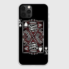 Чехол для iPhone 12 Pro с принтом Король пик , силикон | область печати: задняя сторона чехла, без боковых панелей | game | king | poker | spades | suit | графика | игра | игральная | иллюстрация | казино | карта | картинка | коллаж | король | корона | мантия | масть | мода | орнамент | пики | покер | разбросаны | рисунок | символ
