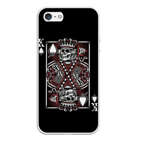 Чехол для iPhone 5/5S матовый с принтом Король пик , Силикон | Область печати: задняя сторона чехла, без боковых панелей | game | king | poker | spades | suit | графика | игра | игральная | иллюстрация | казино | карта | картинка | коллаж | король | корона | мантия | масть | мода | орнамент | пики | покер | разбросаны | рисунок | символ