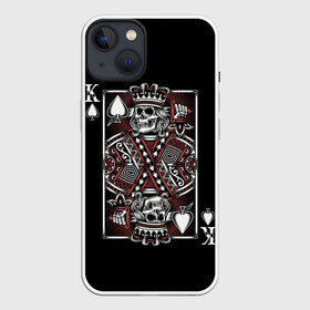 Чехол для iPhone 13 с принтом Король пик ,  |  | game | king | poker | spades | suit | графика | игра | игральная | иллюстрация | казино | карта | картинка | коллаж | король | корона | мантия | масть | мода | орнамент | пики | покер | разбросаны | рисунок | символ