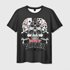 Мужская футболка 3D с принтом Poker , 100% полиэфир | прямой крой, круглый вырез горловины, длина до линии бедер | Тематика изображения на принте: po | буны | веер | винтаж | графика | дизайн | игра | игральные | иллюстрация | казино | картинка | карты | кости | крести | масть | мода | надпись | орнамент | пики | покер | рисунок | сердце | символ | стиль