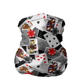 Бандана-труба 3D с принтом Игральные карты , 100% полиэстер, ткань с особыми свойствами — Activecool | плотность 150‒180 г/м2; хорошо тянется, но сохраняет форму | буны | вольты | графика | дамы | десятки | игра | игральные | иллюстрация | казино | картинка | карты | коллаж | короли | красные | крести | масть | мода | орнамент | пики | покер | разбросаны | рисунок