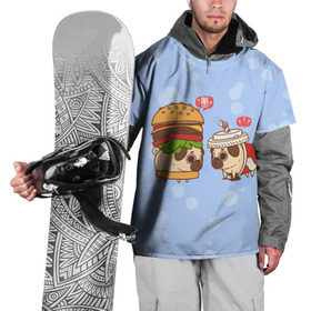 Накидка на куртку 3D с принтом Мопсы Обжоры , 100% полиэстер |  | coca cola | cola | fastfood | free | junkfood | pug | бургер | еда | картошка | кола | мопс | пицца | собака | фастфуд | фри | хотдог | чипсы | шаурма