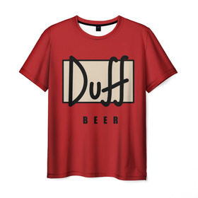 Мужская футболка 3D с принтом Duff , 100% полиэфир | прямой крой, круглый вырез горловины, длина до линии бедер | beer | duff | duff beer | simpsons | симпсоны