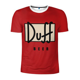 Мужская футболка 3D спортивная с принтом Duff , 100% полиэстер с улучшенными характеристиками | приталенный силуэт, круглая горловина, широкие плечи, сужается к линии бедра | beer | duff | duff beer | simpsons | симпсоны