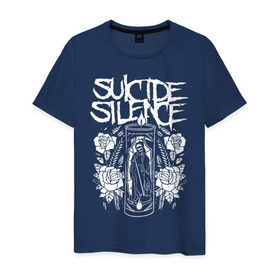 Мужская футболка хлопок с принтом Suicide Silence , 100% хлопок | прямой крой, круглый вырез горловины, длина до линии бедер, слегка спущенное плечо. | metal | suicide silence | грув метал | группы | дэткор | метал | музыка | ню метал | рок