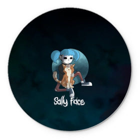 Коврик круглый с принтом Sally Face , резина и полиэстер | круглая форма, изображение наносится на всю лицевую часть | blue | diane | face | fisher | gizmo | henry | johnson | killer | larry | sally | генри | гизмо | джонсон | диана | ларри | лицо | салли | фейс | фишер