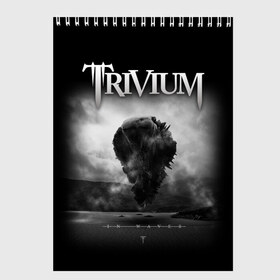 Скетчбук с принтом Trivium , 100% бумага
 | 48 листов, плотность листов — 100 г/м2, плотность картонной обложки — 250 г/м2. Листы скреплены сверху удобной пружинной спиралью | Тематика изображения на принте: trivium | грув метал | группы | метал | музыка | рок | тривиум | трэш метал | хеви метал