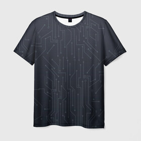 Мужская футболка 3D с принтом Микросхема , 100% полиэфир | прямой крой, круглый вырез горловины, длина до линии бедер | it | web | микро | микросхема | плата | процессор | схема | чип | электро