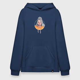 Худи SuperOversize хлопок с принтом Billie Eilish , 70% хлопок, 30% полиэстер, мягкий начес внутри | карман-кенгуру, эластичная резинка на манжетах и по нижней кромке, двухслойный капюшон
 | music | pop | айлиш | билли | музыка