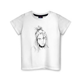 Детская футболка хлопок с принтом Billie Eilish , 100% хлопок | круглый вырез горловины, полуприлегающий силуэт, длина до линии бедер | music | pop | айлиш | билли | музыка