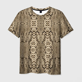 Мужская футболка 3D с принтом Кожа питона , 100% полиэфир | прямой крой, круглый вырез горловины, длина до линии бедер | змей | змея | кобра | кожа | питон | удав | хладнокровное | чешуя