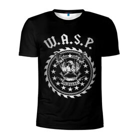 Мужская футболка 3D спортивная с принтом W.A.S.P. , 100% полиэстер с улучшенными характеристиками | приталенный силуэт, круглая горловина, широкие плечи, сужается к линии бедра | Тематика изображения на принте: w.a.s.p. | wasp | глэм метал | группы | метал | музыка | рок | хард рок | хэви метал | шок рок