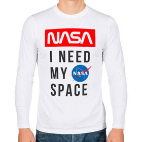 Мужской лонгслив хлопок с принтом Nasa i need my space , 100% хлопок |  | i need my space | nasa