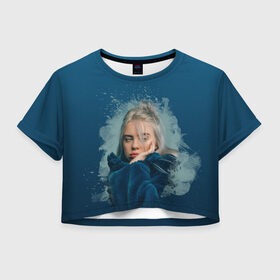 Женская футболка Cropp-top с принтом Billie Eilish , 100% полиэстер | круглая горловина, длина футболки до линии талии, рукава с отворотами | billie eilish | billie eilish bury