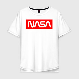 Мужская футболка хлопок Oversize с принтом Nasa , 100% хлопок | свободный крой, круглый ворот, “спинка” длиннее передней части | i need my space | nasa | наса | насса