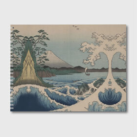 Альбом для рисования с принтом Утагава Хиросигэ , 100% бумага
 | матовая бумага, плотность 200 мг. | big | арт | крупные арты | крупные принты | сумаcшедшие арты