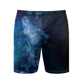 Мужские шорты 3D спортивные с принтом Синий космос ,  |  | big | арт | крупные арты | крупные принты | сумаcшедшие арты