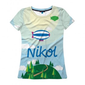 Женская футболка 3D с принтом Nikol Country , 100% полиэфир ( синтетическое хлопкоподобное полотно) | прямой крой, круглый вырез горловины, длина до линии бедер | 