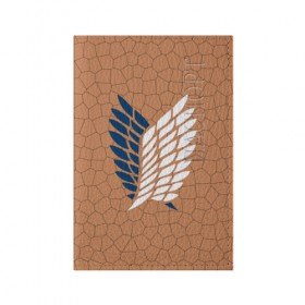 Обложка для паспорта матовая кожа с принтом Атака Титанов (эмблема) #17 , натуральная матовая кожа | размер 19,3 х 13,7 см; прозрачные пластиковые крепления | 