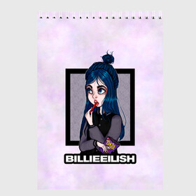 Скетчбук с принтом Billie Eilish , 100% бумага
 | 48 листов, плотность листов — 100 г/м2, плотность картонной обложки — 250 г/м2. Листы скреплены сверху удобной пружинной спиралью | at | billie | don’t | eilish | electronic | eyes | me | music | ocean | pirate | smile | synthpop | usa | айлиш | билли | музыка | пайрэт | синти поп | сша | электронная | электропоп