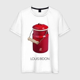 Мужская футболка хлопок с принтом Louis Bidon , 100% хлопок | прямой крой, круглый вырез горловины, длина до линии бедер, слегка спущенное плечо. | антитренд | луи витон