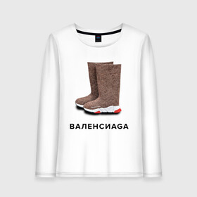 Женский лонгслив хлопок с принтом Валенсиаga , 100% хлопок |  | balenciaga | антитренд | баленсиага