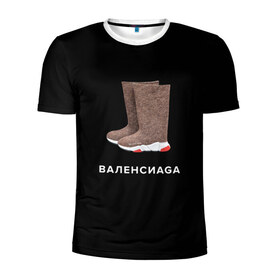 Мужская футболка 3D спортивная с принтом Валенсиаga , 100% полиэстер с улучшенными характеристиками | приталенный силуэт, круглая горловина, широкие плечи, сужается к линии бедра | balenciaga | антитренд | баленсиага
