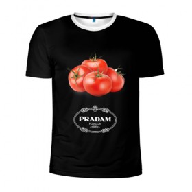 Мужская футболка 3D спортивная с принтом PRADAM , 100% полиэстер с улучшенными характеристиками | приталенный силуэт, круглая горловина, широкие плечи, сужается к линии бедра | антитренд | прада