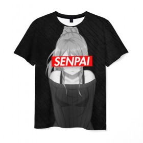 Мужская футболка 3D с принтом Anime (Senpai 5) , 100% полиэфир | прямой крой, круглый вырез горловины, длина до линии бедер | ahegao | anime | manga | sempai | senpai | аниме | ахегао | манга | семпай | сенпай