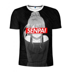 Мужская футболка 3D спортивная с принтом Anime (Senpai 5) , 100% полиэстер с улучшенными характеристиками | приталенный силуэт, круглая горловина, широкие плечи, сужается к линии бедра | ahegao | anime | manga | sempai | senpai | аниме | ахегао | манга | семпай | сенпай