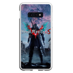 Чехол для Samsung S10E с принтом Devil May Cry 5 , Силикон | Область печати: задняя сторона чехла, без боковых панелей | Тематика изображения на принте: cs go | devil may cry | dmc5 | game | logo | битва | бой | вой | игра | контр страйк | кровь | крылья | логотип | надпись | фантастика | фэнтази | экшен