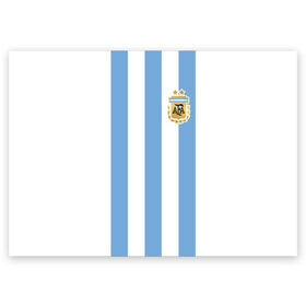 Поздравительная открытка с принтом Сборная Аргентины , 100% бумага | плотность бумаги 280 г/м2, матовая, на обратной стороне линовка и место для марки
 | Тематика изображения на принте: argentina | аргентина | аргентинская сборная | сборная | сборная аргентины | сборная аргентины по футболу | сборные | форма | футбол | футбольные сборные | чемпионат | чемпионат мира